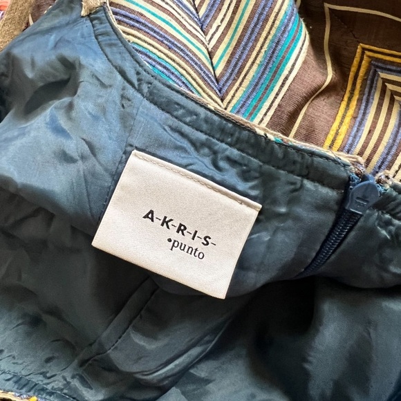 akris punto chevron silk summer dress size small 6 - Picture 7 of 9